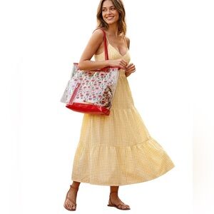 Ed Hardy Cherries Transparent Set:Large Tote Bag/Wallet